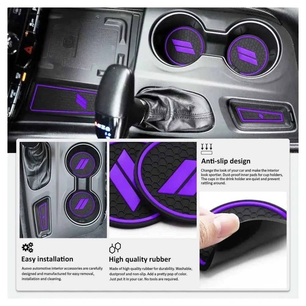 25-pc Dodge Durango 2021-2025 Accessories Cup Holder Insert Anti-dust Mat Purple